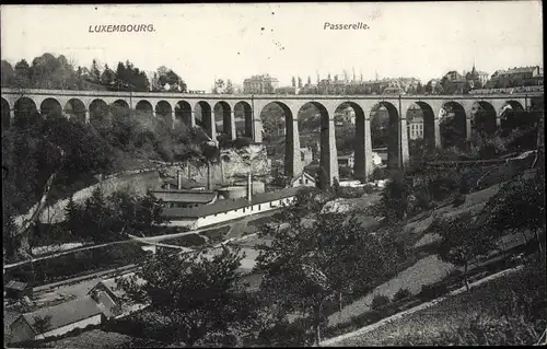 Ak Luxemburg Luxembourg, La Passerelle, Viadukt