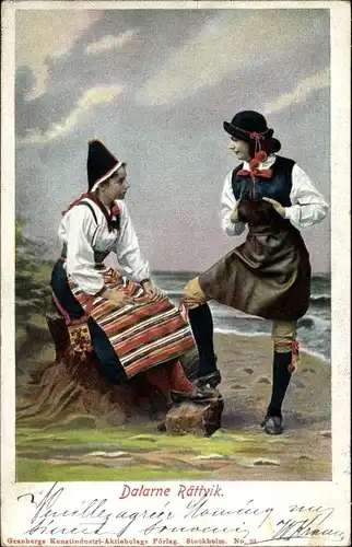 Ak Dalarne Rättvik Schweden, Frauen in Volkstrachten