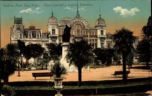 Ak Buenos Aires Argentinien, Plaza Libertad y Coliseo Argentino