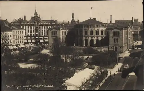 Ak Oslo Norwegen, Eidsvolls plads, Stortinget