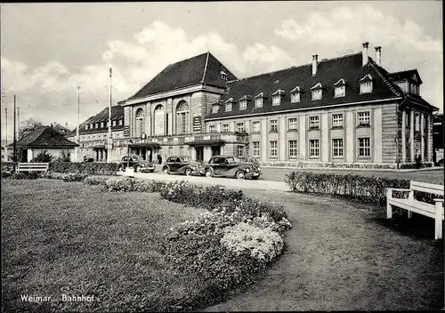 Ak Weimar in Thüringen, Bahnhof