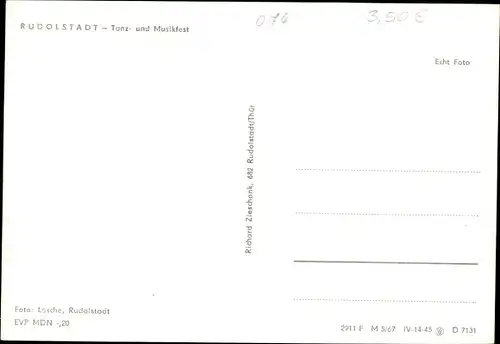 Ak Rudolstadt in Thüringen, Tanz und Musikfest, Platz mit Rathaus, Schloss, Bus, Lastwagen