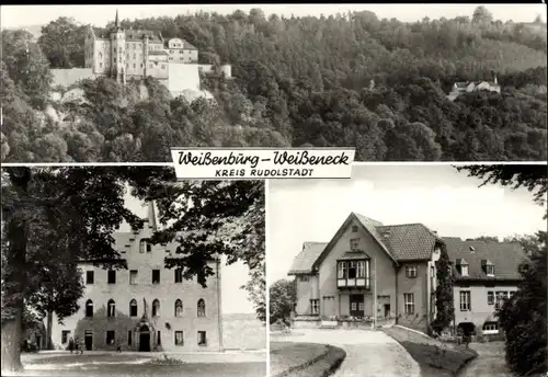 Ak Weißen Uhlstädt Kirchhasel Thüringen, Weißenburg, Weißeneck, Straßenpartie