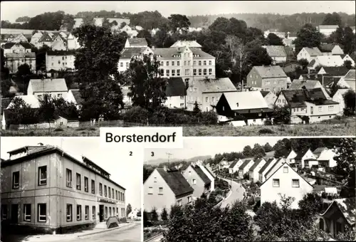 Ak Borstendorf Grünhainichen Sachsen, Teilansicht, Kulturhaus Neues Leben, Eigenheime