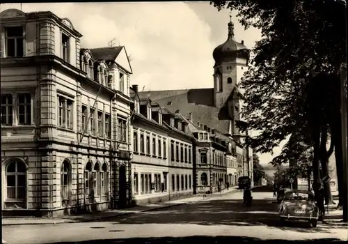 Ak Marienberg im Erzgebirge Sachsen, Am Markt, Kirche