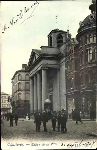 Ak Charleroi Wallonie Hennegau, Stadtkirche