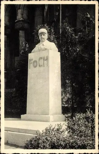 Postkarte Brüssel Brüssel, Denkmal für Marschall Foch