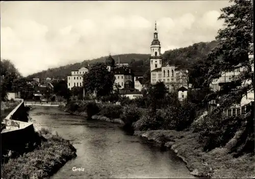 Ak Greiz im Vogtland, Teilansicht, Kirche