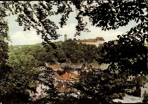 Ak Greiz im Vogtland, Teilansicht, Burg