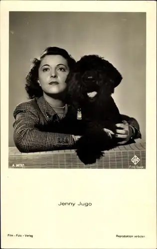 Ak Schauspielerin Jenny Jugo, Portrait mit Schnauzer