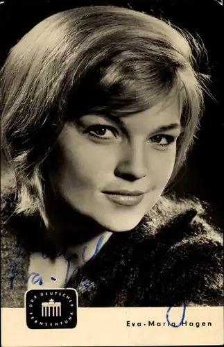 Ak Schauspielerin Eva Maria Hagen, Portrait, Autogramm