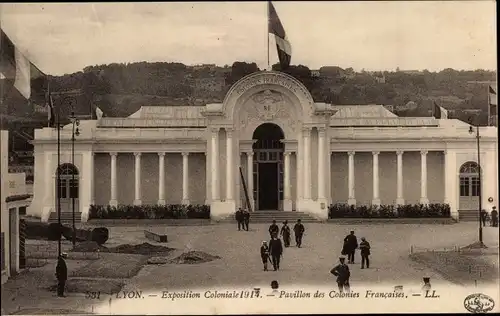Ak Lyon Rhône, Kolonialausstellung 1914, Pavillons der französischen Kolonien