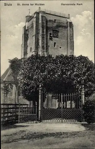 Ak Sluis Zeeland Niederlande, St. Anna ter Muiden, Hervormde Kerk