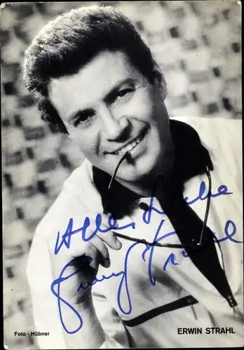 Ak Schauspieler Erwin Strahl, Portrait, Autogramm, Brille
