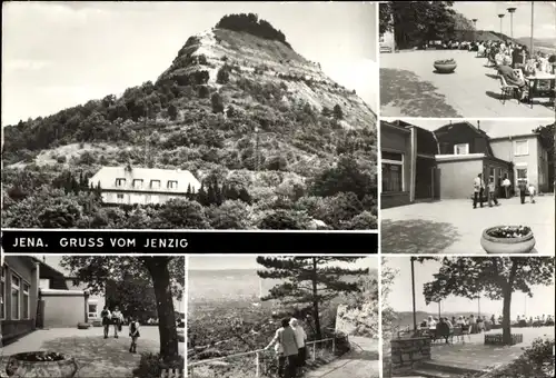 Ak Jena in Thüringen, Terrassencafe, Berg, Panorama vom Ort