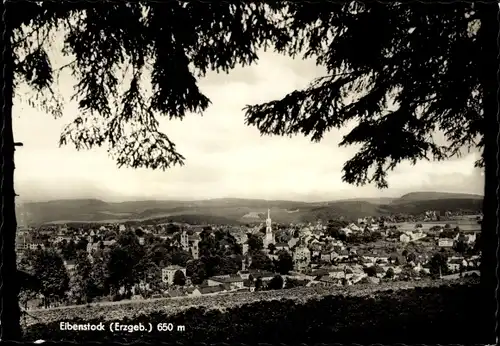 Ak Eibenstock im Erzgebirge Sachsen, Blick auf die Stadt, Kirchturm