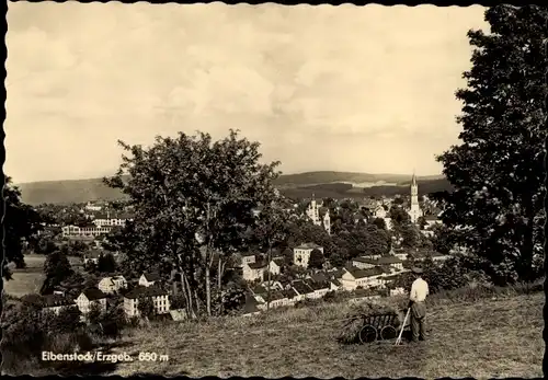 Ak Eibenstock Erzgebirge, Ortsansicht mit Kirche