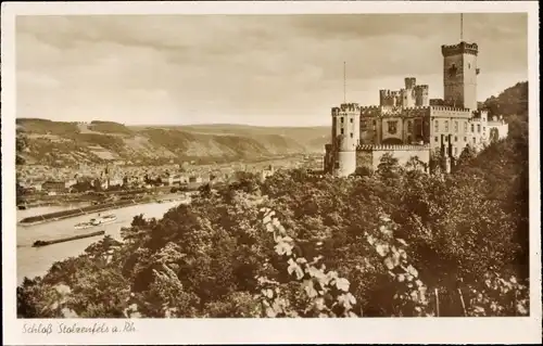 Ak Stolzenfels Koblenz am Rhein, Schloss, Panorama