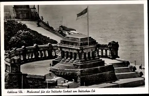 Ak Koblenz am Rhein, Mahnmal für die Deutsche Einheit am Deutschen Eck