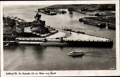 Ak Koblenz am Rhein, Das Deutsche Eck an Rhein und Mosel