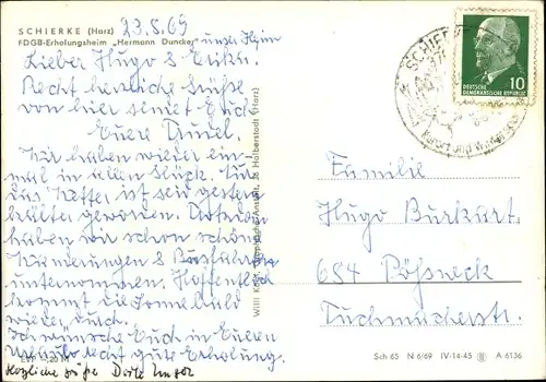 Ak Schierke Wernigerode im Harz, FDGB-Erholungsheim Hermann Duncker