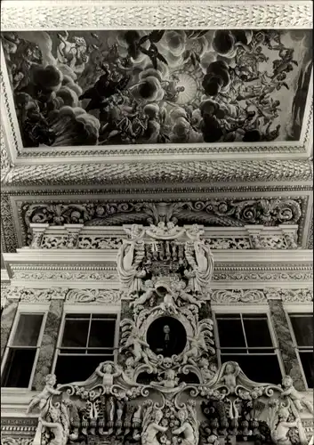 Ak Eisenberg in Thüringen, Schloss Christianenburg, Schlosskirche, Deckengemälde und Stuckdecke