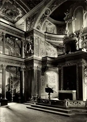 Ak Eisenberg in Thüringen, Schlosskirche, Chor, Seitenempore, Wendeltreppe