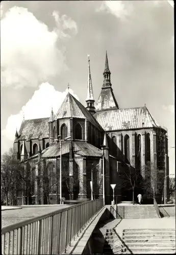Ak Hansestadt Rostock; Kirche St. Marien, Ostseite
