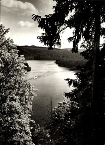 Ak Schönbrunn Ebersdorf Thüringen, Blaupunktblick, Stausee der Bleiloch-Saaletalsperre