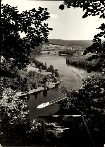 Ak Schönbrunn Ebersdorf Thüringen, Heinrichstein an der Saale, Blick auf Stauseee