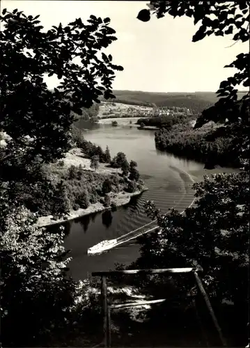 Ak Schönbrunn Ebersdorf Thüringen, Heinrichstein an der Saale, Blick auf Stausee