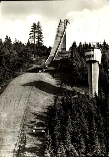 Ak Oberhof im Thüringer Wald, Schanze am Rennsteig