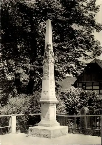 Ak Frohburg in Sachsen, Postmeilensäule