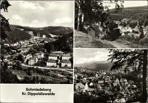 Ak Schmiedeberg Dippoldiswalde im Erzgebirge, Panorama, Teilansichten