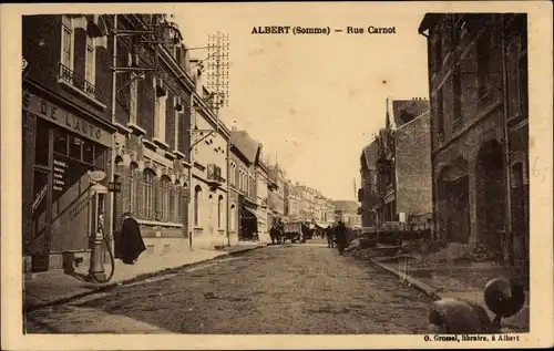 Ak Albert Somme, Rue Carnot