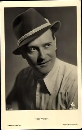 Ak Schauspieler Rolf Weih, Portrait mit Hut