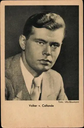 Ak Schauspieler Volker von Collande, Portrait