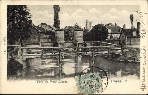 Ak Troyes Aube, Brücke der zwei Lügner