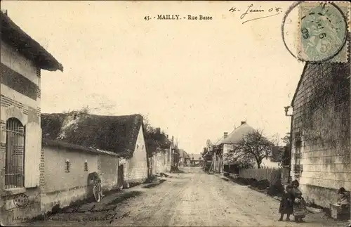 Ak Mailly le Camp Aube, Rue Basse