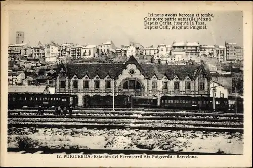 Ak Puigcerda Katalonien, Estación del Ferrocarril