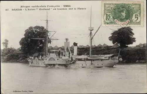 Ak Dakar, Senegal, The Aviso Goeland auf Tour auf dem Fluss