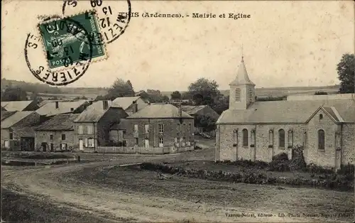 Ak Diese Ardennen, Rathaus und Kirche