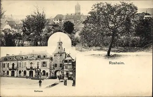 Ak Rosheim Elsass Bas Rhin, Stadtansicht, Rathaus