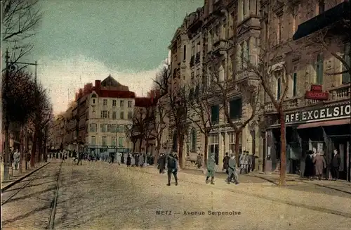 Ak Metz Moselle, Avenue Serpenoise