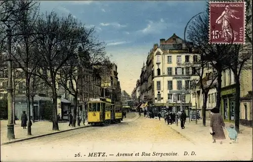 Ak Metz-Moselle, Avenue und Rue Serpenoise