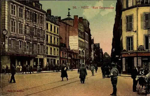 Ak Metz-Moselle, Rue Serpenoise