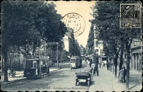Ak Metz-Moselle, Avenue und Rue Serpenoise