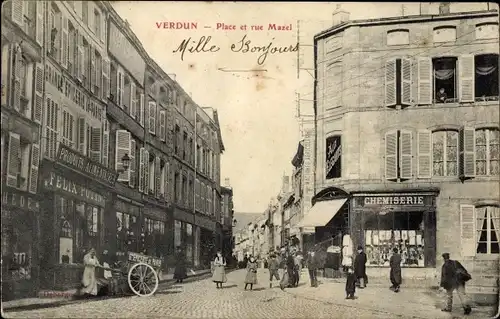 Ak Verdun-Meuse, Place und Rue Mazel