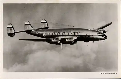 Ak Niederländisches Passagierflugzeug, Lockheed Constellation LC 49, LC 749, Flying Dutchman, KLM