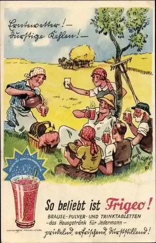 Künstler Ak So beliebt ist Frigeo Brausepulver, Reklame
